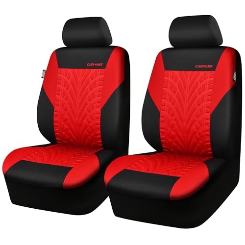 CAR PASS Car Seat Covers Full Sets, Front & Split Rear Bench for Car, 3D Tyre Embossed Automotive Interior Covers, Airbag Compatible, Quick Setup Universal Fit Seat Covers for Car, SUV(All Black)