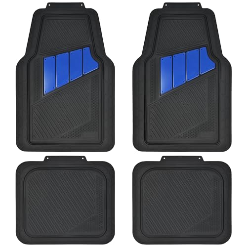 CAR PASS Heavy Duty Rubber Floor Mats Pink 4-Piece Car Mat Set - Universal Waterproof for SUV Truck, Durable All-Weather Mats,Car Women,Girly(All Pink)