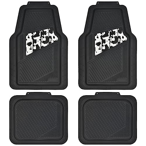 CAR PASS Heavy Duty Rubber Floor Mats Pink 4-Piece Car Mat Set - Universal Waterproof for SUV Truck, Durable All-Weather Mats,Car Women,Girly(All Pink)