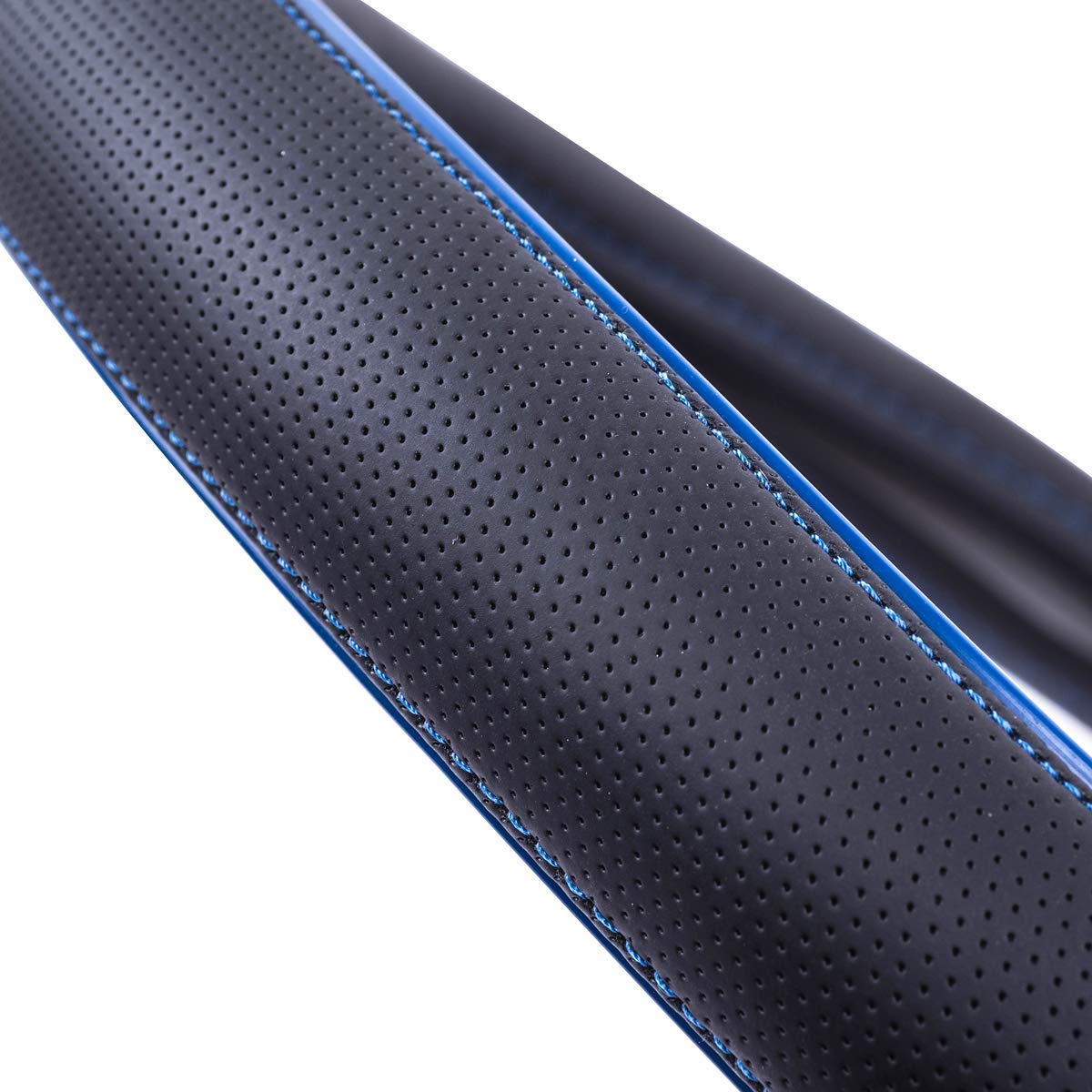 Car Pass Colour Piping Leather Universal Fit Steering Wheel Cover,Perfectly fit for 14.5-15 inches for Various Vehicles SUVs,Vans,Sedans,Cars (Black & Mint)