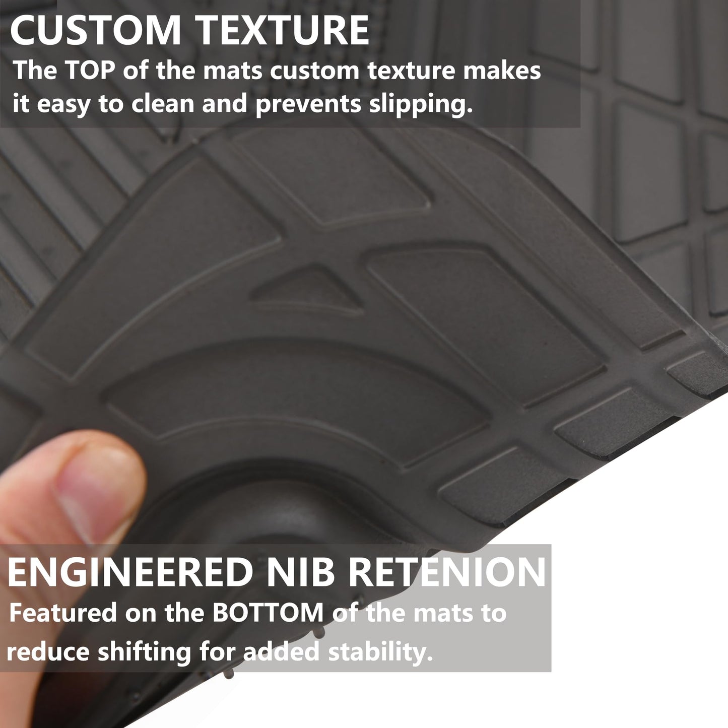 CAR PASS Heavy Duty Rubber Floor Mats Pink 4-Piece Car Mat Set - Universal Waterproof for SUV Truck, Durable All-Weather Mats,Car Women,Girly(All Pink)