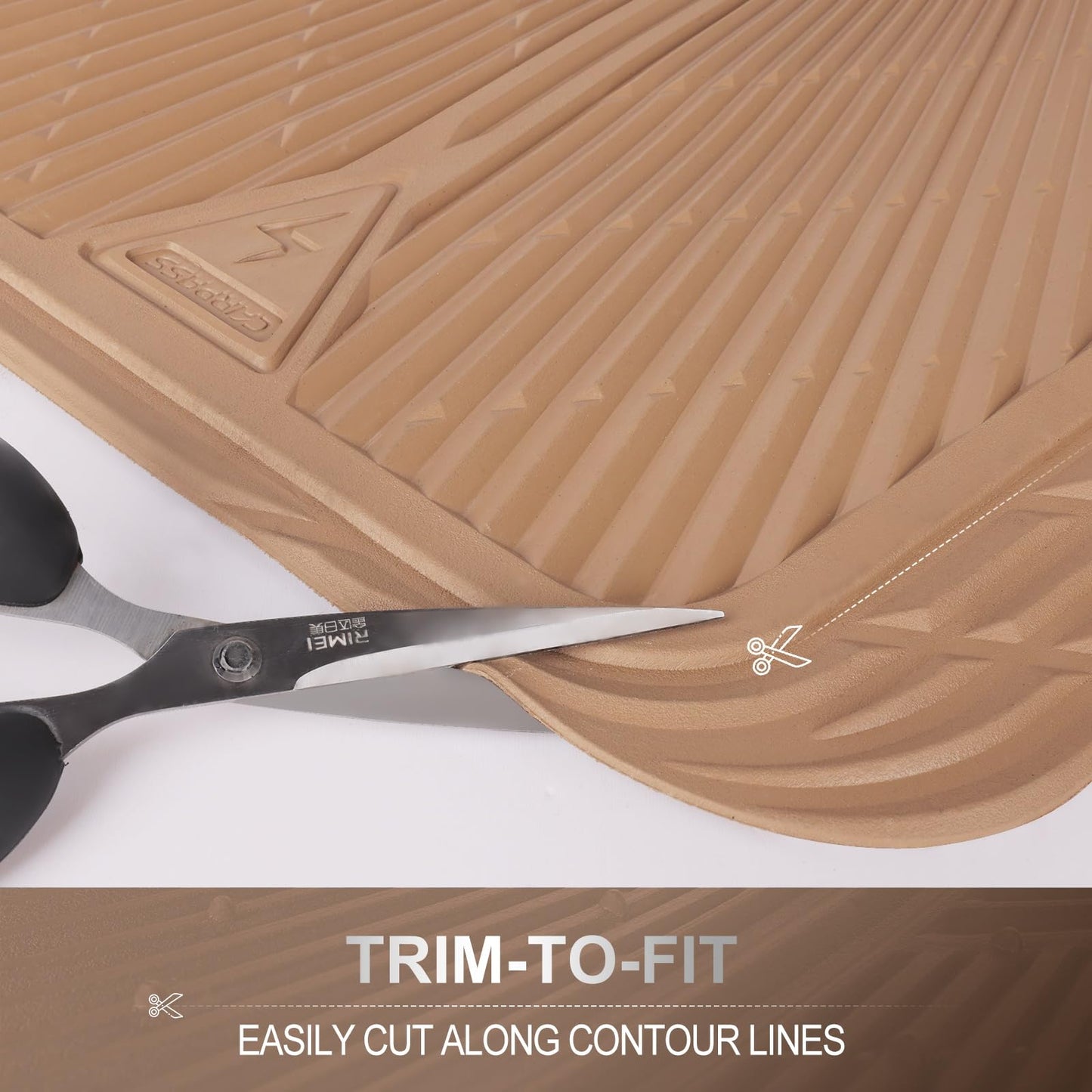 CAR PASS Rubber Car Mats,Car Floor Mats All Weather, Waterproof Trim-to Fit Automotive Floor Mats for Cars Trucks SUV,Anti-Slip Easy Clean, Heavy Duty Car Mats Full Set 3-Piece,All Black