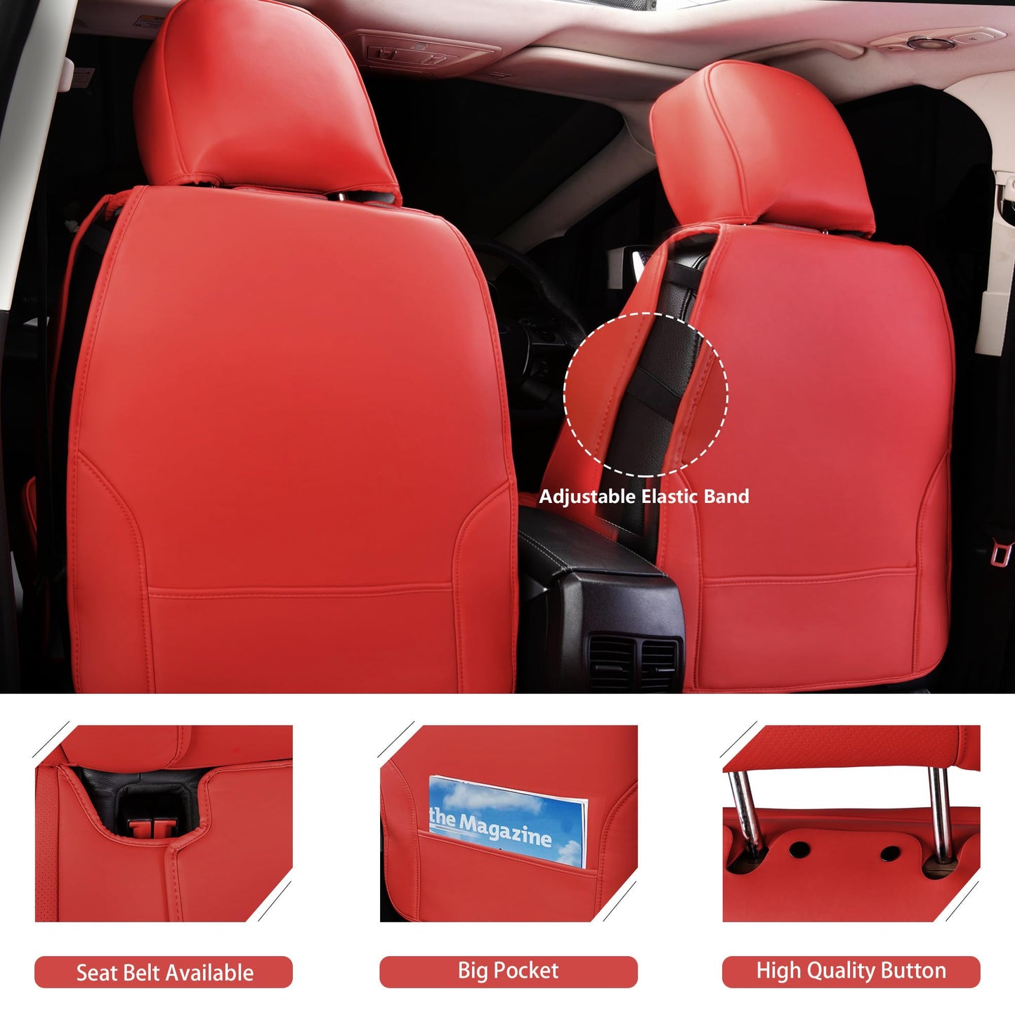 CAR Pass Bling Car Seat Covers, Microfiber Nappa Leather Luxury Cushioned, Waterproof Heavy-Duty Anti-Slip Universal Fit for Auto SUV Sedan,Sparkly Glitter Shining Rhinestone Full Set, Black Diamond