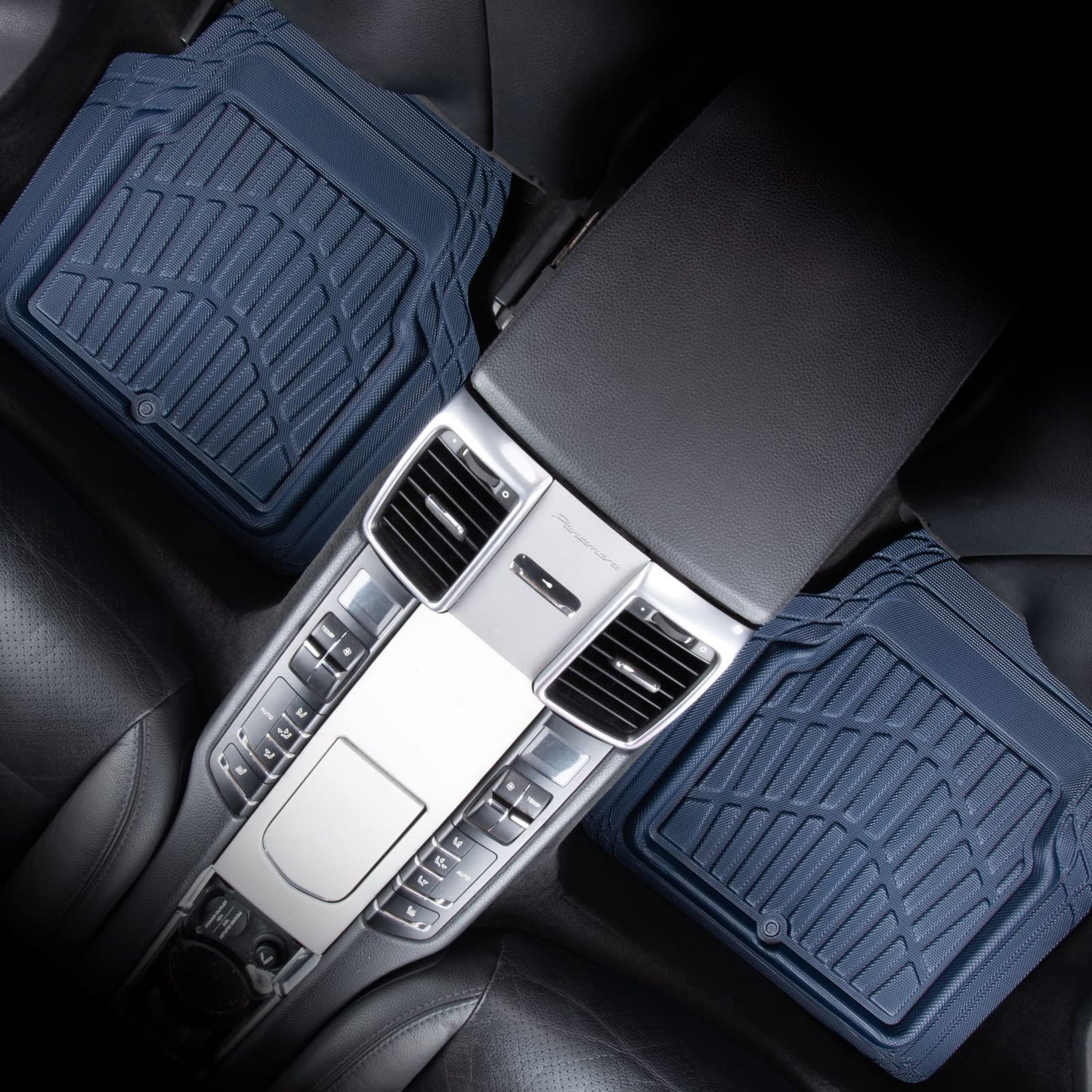 CAR PASS 4 Piece Leather Car Floor Mats -3D Cute Girly Waterproof All Weather Car Mat Full Set, Universal Trim to Fit & Anti-Slip Burr Bottom & Light Easy Clean for SUV Truck Auto Sedan Van(Pink)