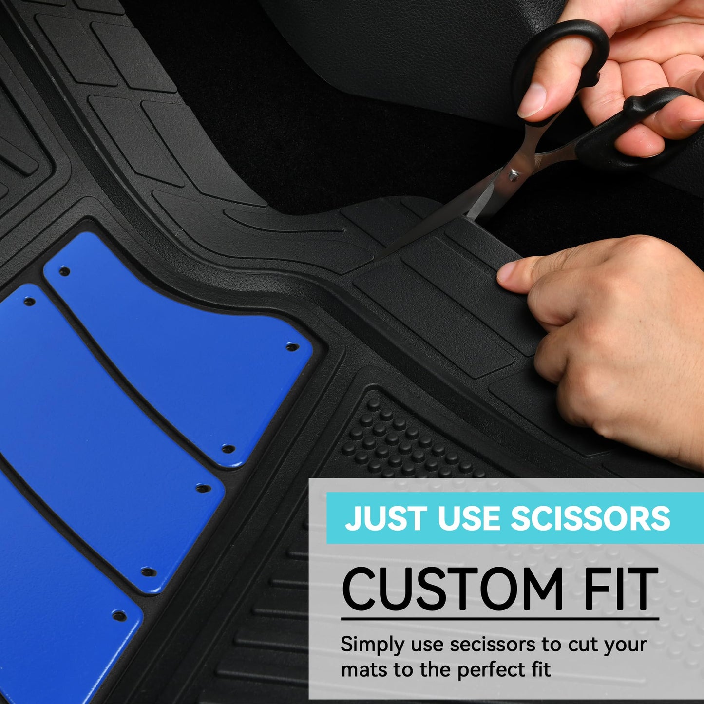 CAR PASS Heavy Duty Rubber Floor Mats Pink 4-Piece Car Mat Set - Universal Waterproof for SUV Truck, Durable All-Weather Mats,Car Women,Girly(All Pink)