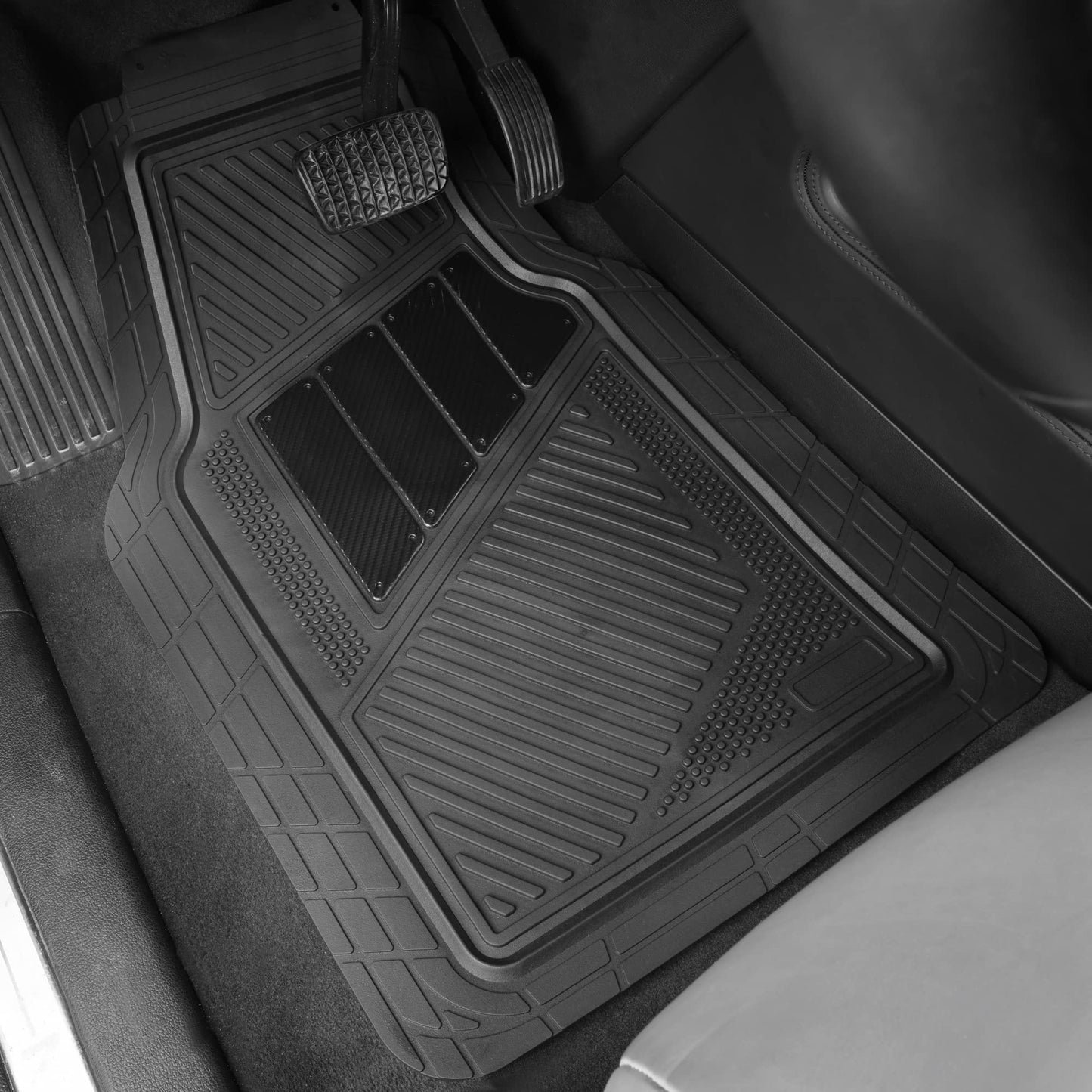 CAR PASS Heavy Duty Rubber Floor Mats Pink 4-Piece Car Mat Set - Universal Waterproof for SUV Truck, Durable All-Weather Mats,Car Women,Girly(All Pink)