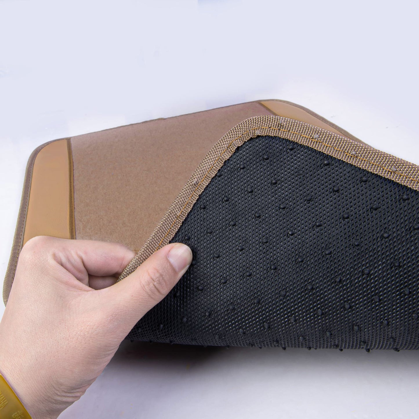 CAR PASS Waterproof Universal Fit Car Floor Mats, Faux Leather Car Carpet Mats, Black Car Mats with Anti-Slip Nibbs Backing & Driver Heel Pad Fit for SUV,Vans,sedans, Trucks,Set of 4pcs(All Black)