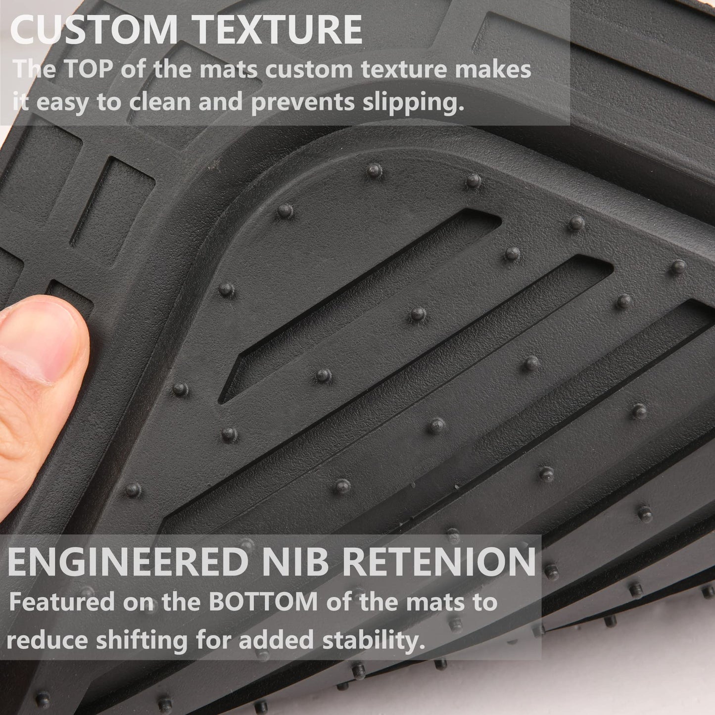 CAR PASS Heavy Duty Rubber Floor Mats Pink 4-Piece Car Mat Set - Universal Waterproof for SUV Truck, Durable All-Weather Mats,Car Women,Girly(All Pink)