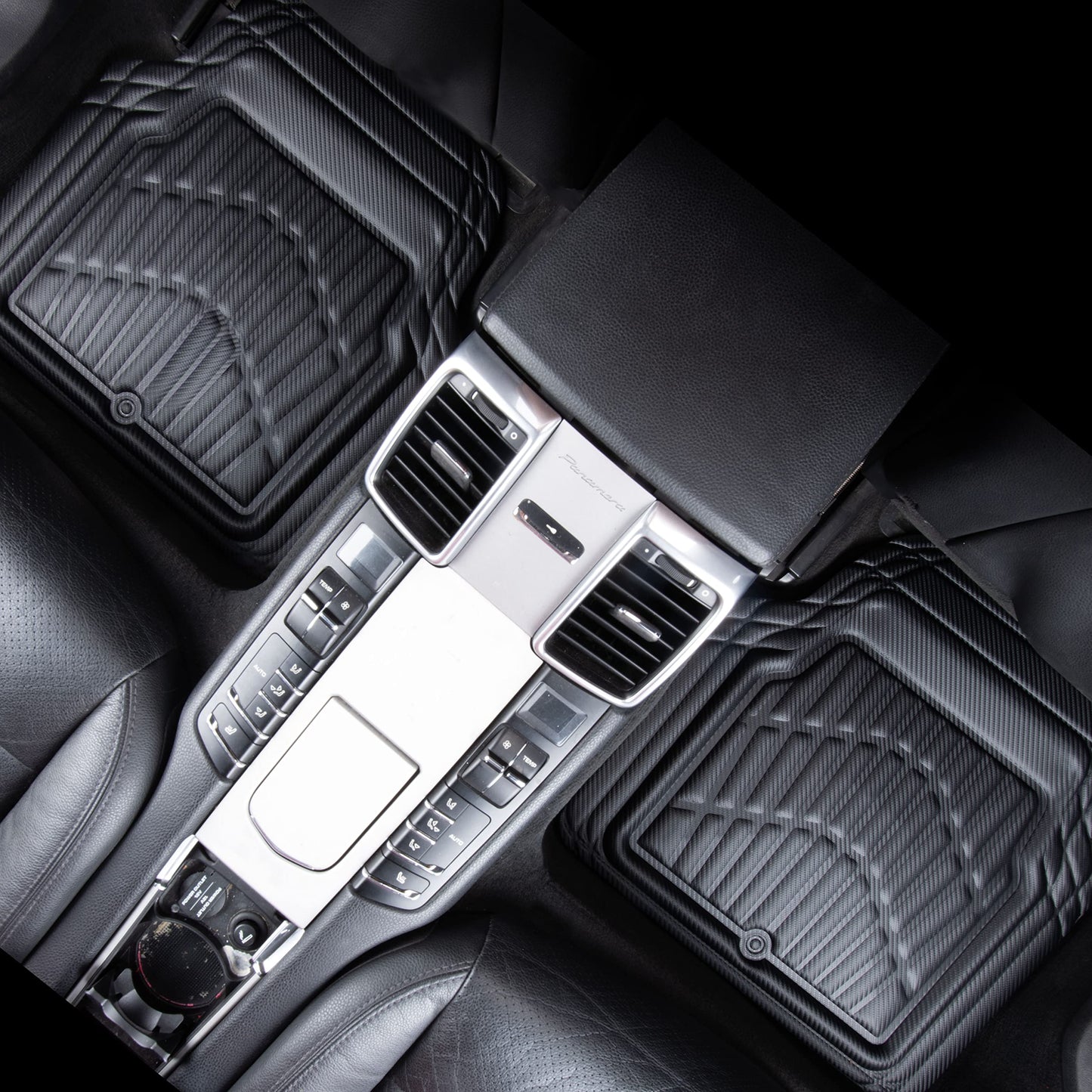 CAR PASS 4 Piece Leather Car Floor Mats -3D Cute Girly Waterproof All Weather Car Mat Full Set, Universal Trim to Fit & Anti-Slip Burr Bottom & Light Easy Clean for SUV Truck Auto Sedan Van(Pink)