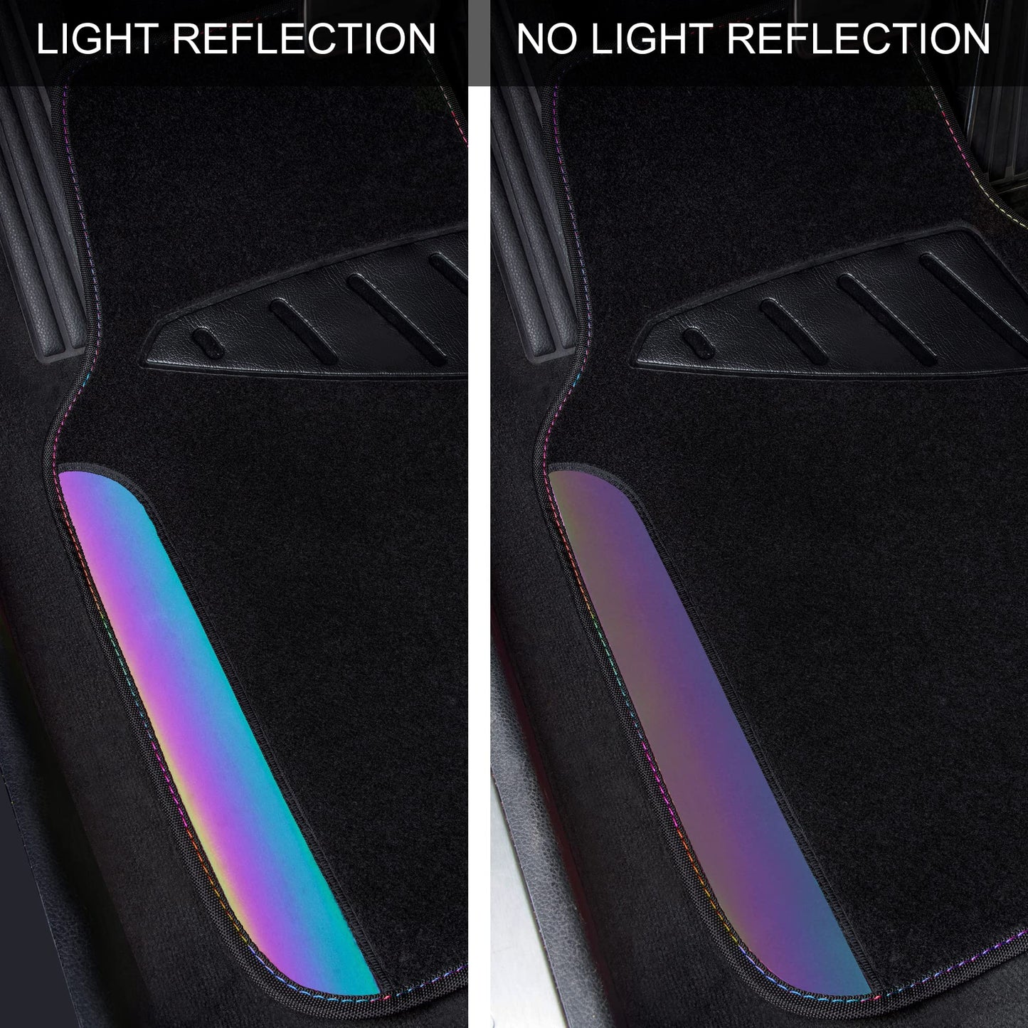 CAR PASS Waterproof Universal Fit Car Floor Mats, Faux Leather Car Carpet Mats, Black Car Mats with Anti-Slip Nibbs Backing & Driver Heel Pad Fit for SUV,Vans,sedans, Trucks,Set of 4pcs(All Black)