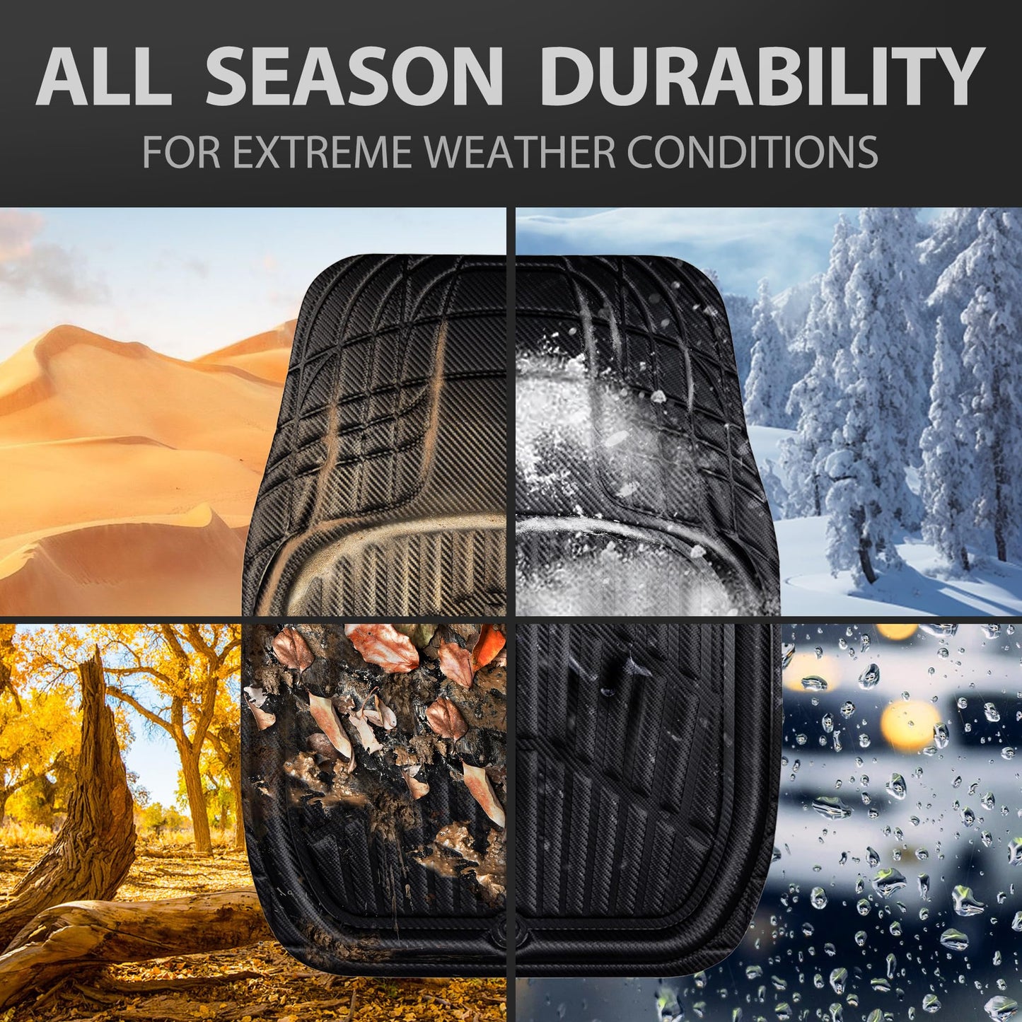 CAR PASS 4 Piece Leather Car Floor Mats -3D Cute Girly Waterproof All Weather Car Mat Full Set, Universal Trim to Fit & Anti-Slip Burr Bottom & Light Easy Clean for SUV Truck Auto Sedan Van(Pink)