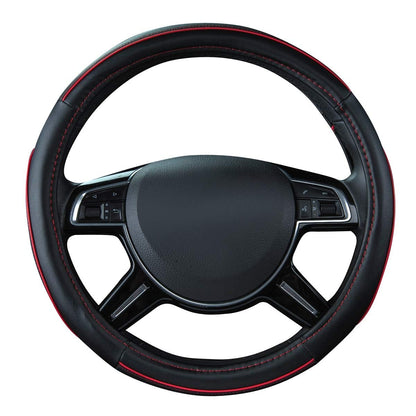 Car Pass Colour Piping Leather Universal Fit Steering Wheel Cover,Perfectly fit for 14.5-15 inches for Various Vehicles SUVs,Vans,Sedans,Cars (Black &amp; Mint)