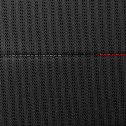 CAR PASS Universal Reflect Piping Leather Car Seat Cover, Fit for suvs,Van,Trucks,Airbag Compatible,Inside Zipper Design and Reserved Opening Holes (Full Set, Black and Grey)