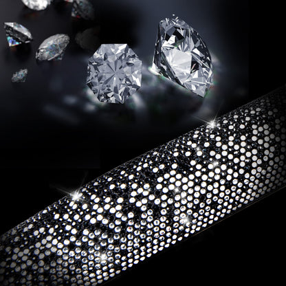 CAR PASS Bling Diamond Leather Steering Wheel Cover, With Sparkly Crystal Glitter Rhinestones Universal Fit 14"1/2-15" Car Wheel Protector for Women Girl Fit Suvs,Vans,Sedans,Car,Trucks, Black Diamond