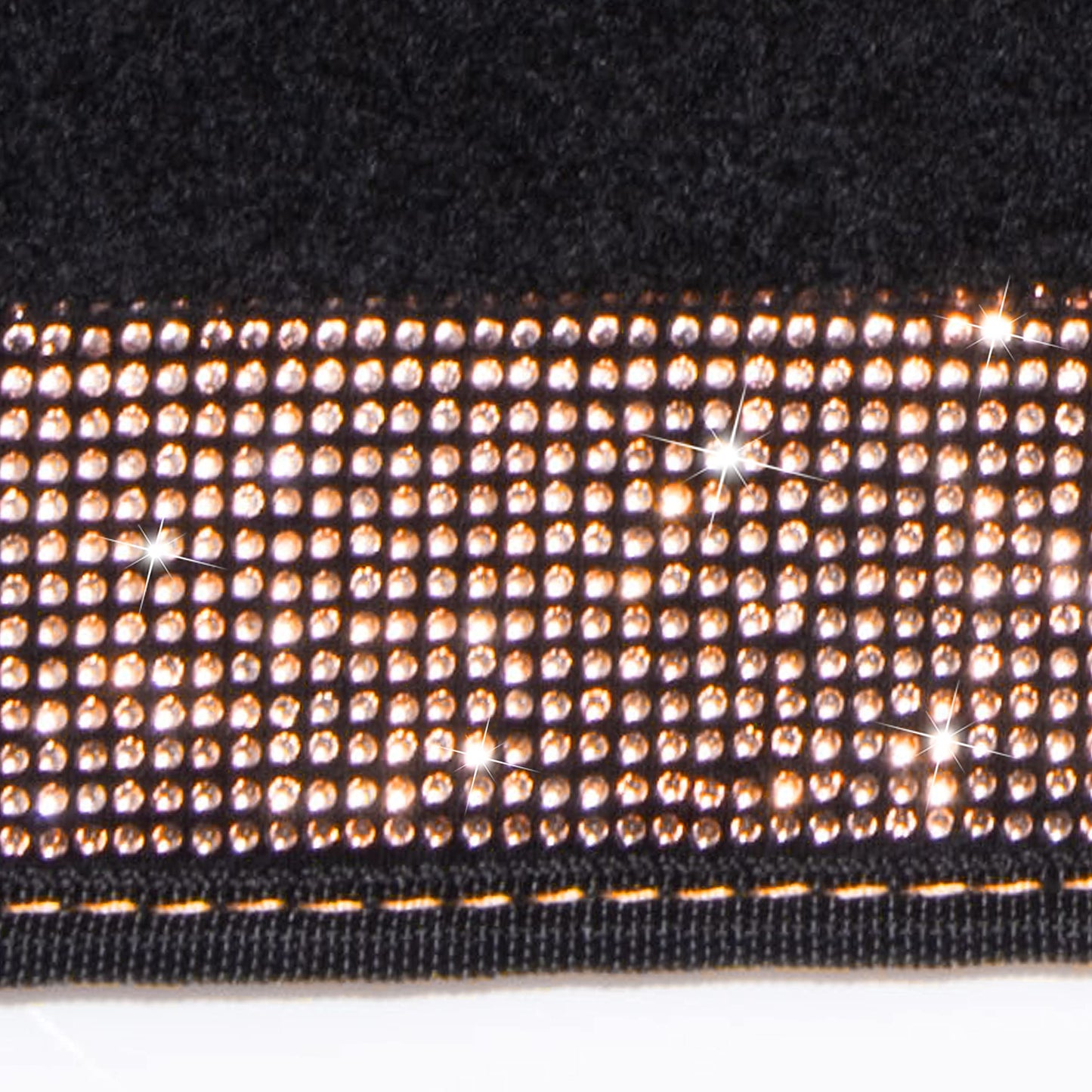 CAR PASS Bling Diamond Car Floor Mats, Shining Rhinestone Carpet Sparkly Glitter Crystal with Anti-Slip PVC Heel Pad Waterproof Universal Fit Automotive SUV,Sedan,Van,Cute Girl Women,4pcs Black Sliver