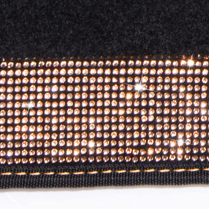 CAR PASS Bling Diamond Car Floor Mats, Shining Rhinestone Carpet Sparkly Glitter Crystal with Anti-Slip PVC Heel Pad Waterproof Universal Fit Automotive SUV,Sedan,Van,Cute Girl Women,4pcs Black Sliver