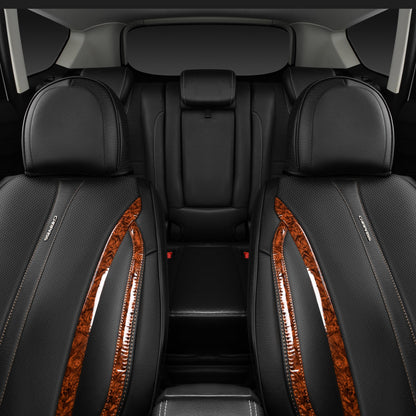 CAR Pass Nappa Leather Car Seat Covers, Durable Waterproof Luxury Universal for SUV Pick-up Truck Sedan, Anti-Slip Driver 5 Seats Covers Full Set with Backrest (Black Chameleon Iridescent Reflective)