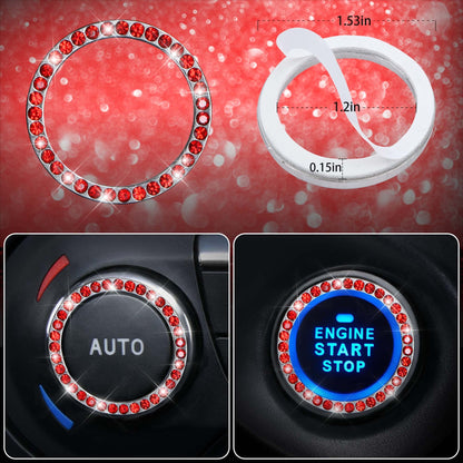 CAR PASS 7 PCS Bling Car Accessories for Women, Sparkly Rhinestone Diamond Steering Wheel Cover, Bling Seat Belt Cushion, Glitter Shift Knob Cover, Car Cup Holder Coaster, Cute Interior Sets Silver