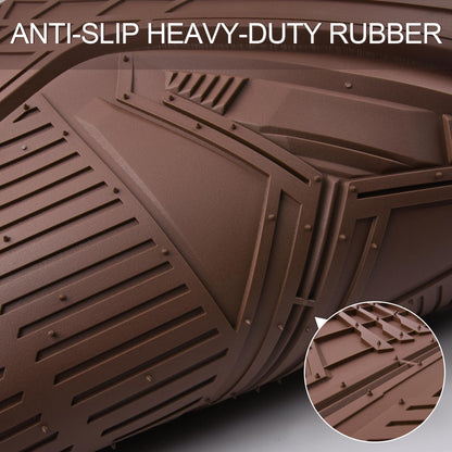 CAR PASS Heavy Duty Rubber Car Mats, Deep-Dish Odorless Car Floor Mats All Weather, Universal Trim-to-Fit for SUVs Trucks Sedans, Waterproof Anti-Slip, 3 Pieces V12 Black