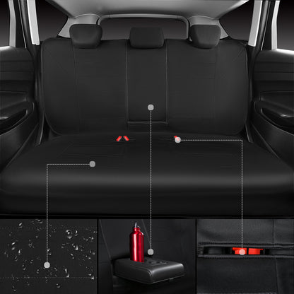 CAR PASS Neoprene Waterproof Seat Covers, Universal Fit Black Full Sets, Protective Interior Covers for Auto SUV, Vans, Sedans, Trucks