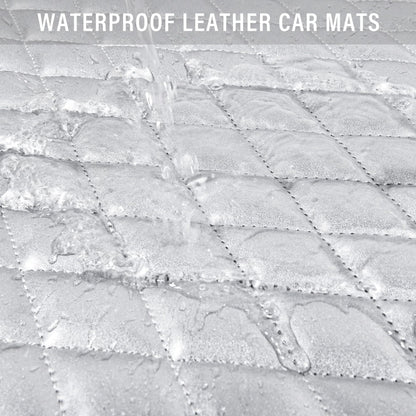 CAR PASS Bling Leather Car Mats Shining Diamond Floor Mats Sparkly Glitter Crystal Rhinestones Carpet Anti-Slip Waterproof Pad Universal Fit for Automotive SUV, Sedan, Van, 5pcs for Girl Women Black