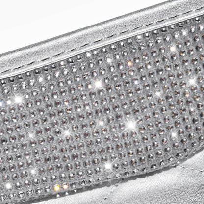 CAR PASS Bling Leather Car Mats Shining Diamond Floor Mats Sparkly Glitter Crystal Rhinestones Carpet Anti-Slip Waterproof Pad Universal Fit for Automotive SUV, Sedan, Van, 5pcs for Girl Women Black