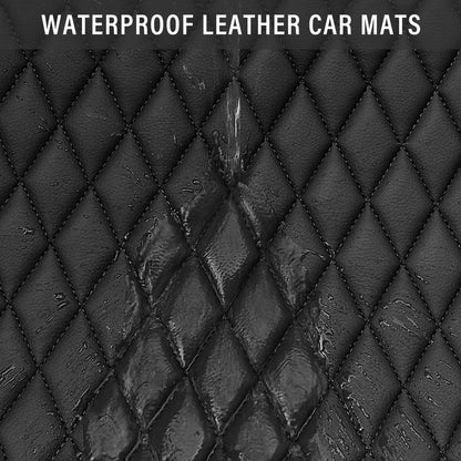 CAR PASS Bling Leather Car Mats Shining Diamond Floor Mats Sparkly Glitter Crystal Rhinestones Carpet Anti-Slip Waterproof Pad Universal Fit for Automotive SUV, Sedan, Van, 5pcs for Girl Women Black